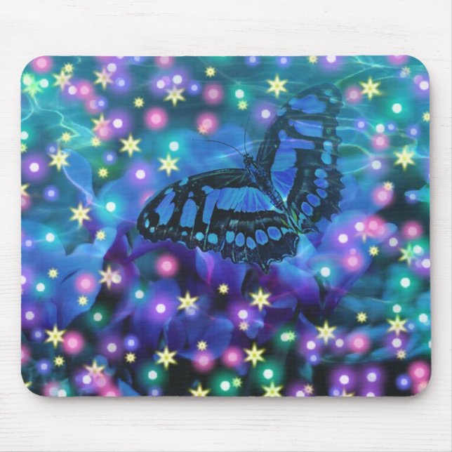 Mousepad Borboleta Azul Mágica (Frente)