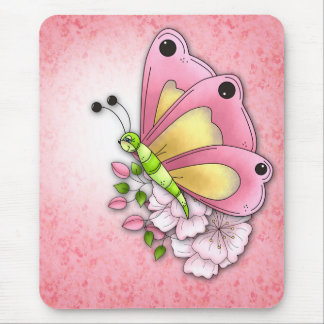 Mousepad Borboleta bonito e flores