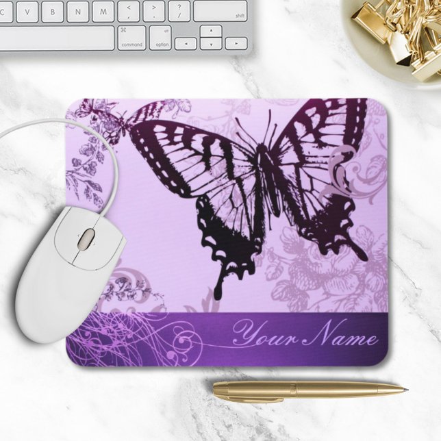 Mousepad borboleta-chic boho-hipster (hipster girly boho chic butterfly mouse pad)