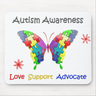 Mousepad Borboleta da consciência do autismo