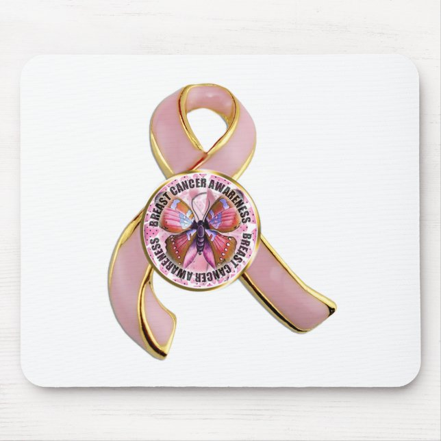 Mousepad Borboleta da consciência do cancro da mama (Frente)