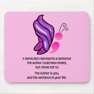 Mousepad Borboleta da consciência do suicídio/depressão