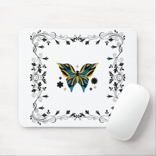 Mousepad Borboleta da Meia-Noite – Design de Borboleta Flor