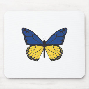Mousepad Borboleta da Ucrânia - Bandeira Azul e Amarela - L