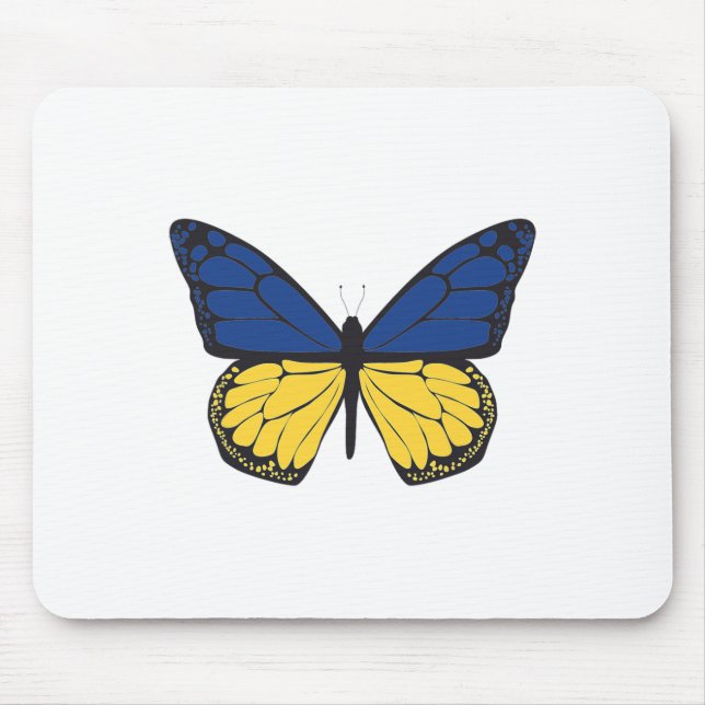 Mousepad Borboleta da Ucrânia - Bandeira Azul e Amarela - L (Frente)