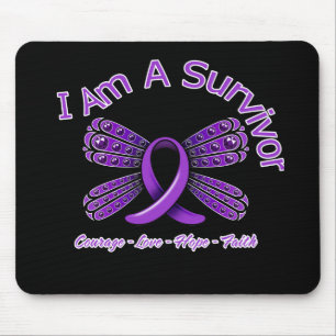 Mousepad Borboleta da violência doméstica eu sou um