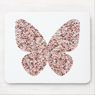 Mousepad Borboleta de Clipe da Monarca com Glitter Dourada 