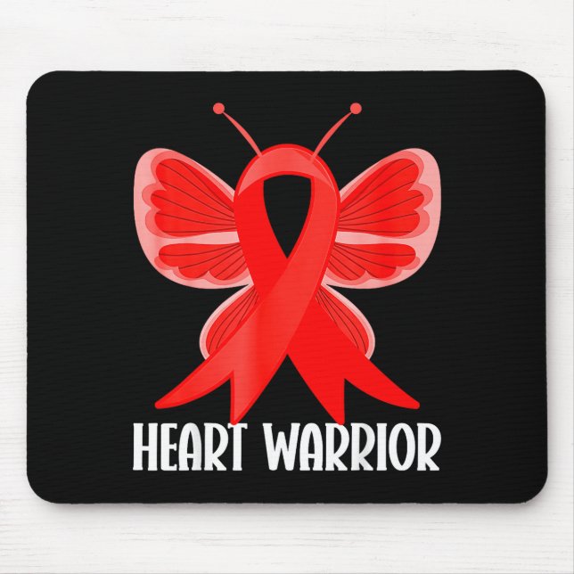 Mousepad Borboleta de Conscientização sobre Doenças Cardíac (Frente)