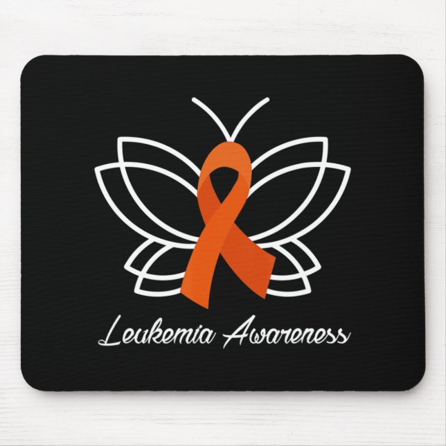 Mousepad Borboleta de Fita Aml Leucemia Sensibilização (Frente)