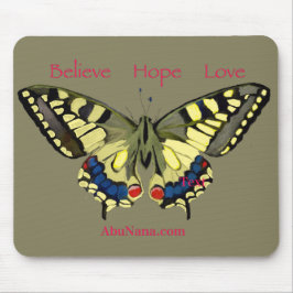 Mousepad Borboleta e crença simples, esperança, amor