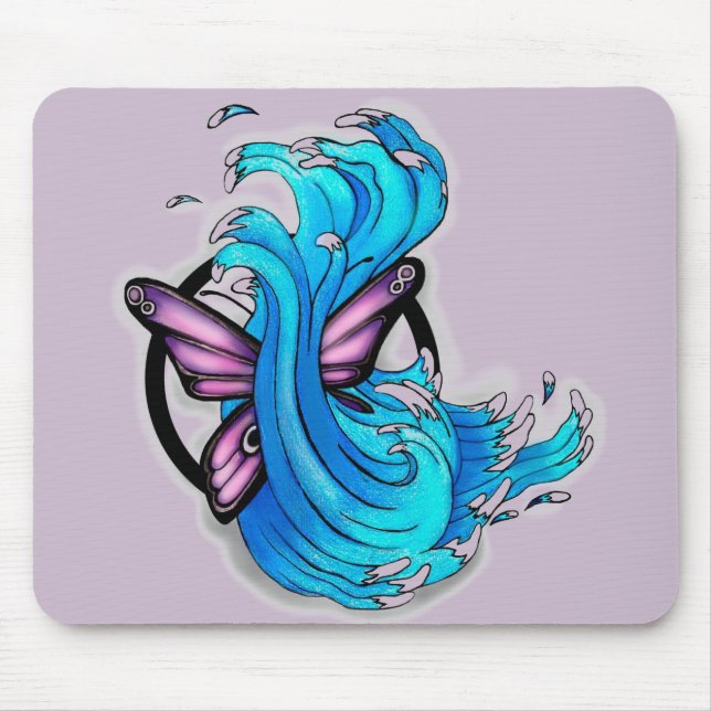 Mousepad Borboleta e ondas (Frente)