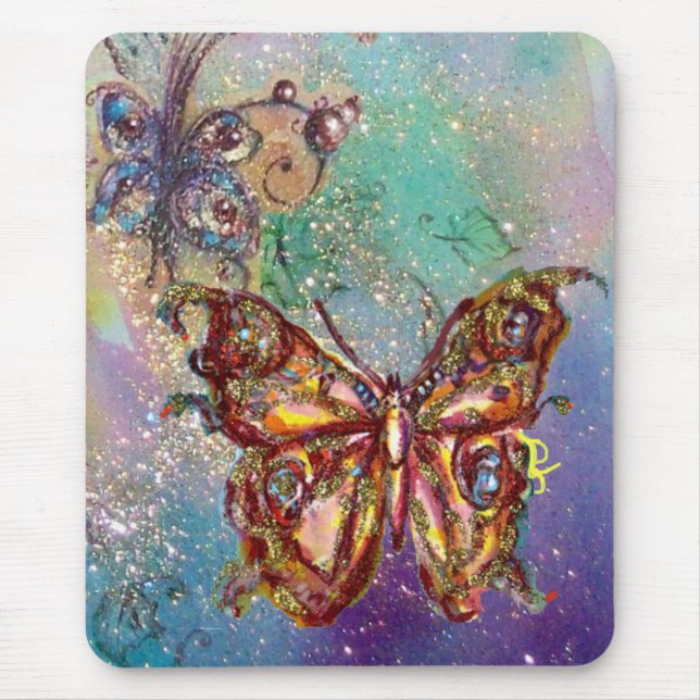 MOUSEPAD BORBOLETA EM BRILHOS DORADOS (Frente)