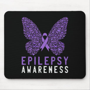 Mousepad Borboleta Epilepsia Mês Sensibilização Fita Roxa S
