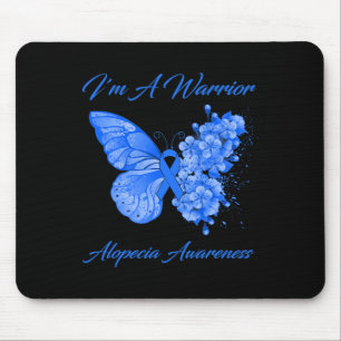 Mousepad Borboleta Eu sou um guerreiro Alopécia Consciência