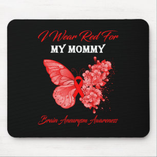 Mousepad Borboleta Eu Uso Vermelho Para Meu Aneurisma Cereb