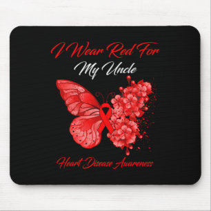 Mousepad Borboleta Eu Uso Vermelho Pelo Meu Tio Doença Card