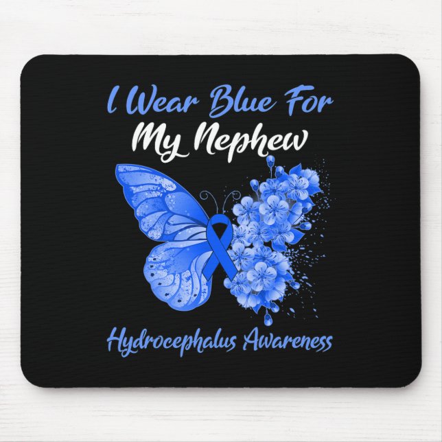 Mousepad Borboleta Eu Visto Azul Para Minha Hidrocefalia Do (Frente)