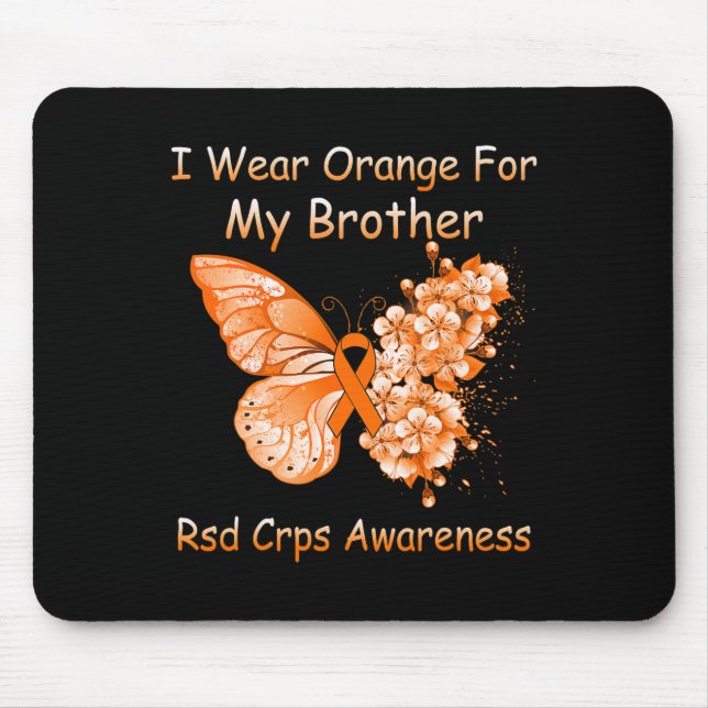 Mousepad Borboleta Eu Visto Laranja Para Meu Irmão RSD CRPS (Frente)