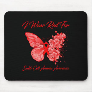 Mousepad Borboleta Eu Visto Vermelho Para Anemia Célula Fal