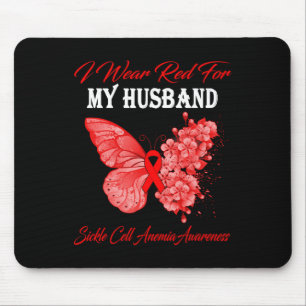 Mousepad Borboleta Eu Visto Vermelho Para Meu Marido Célula