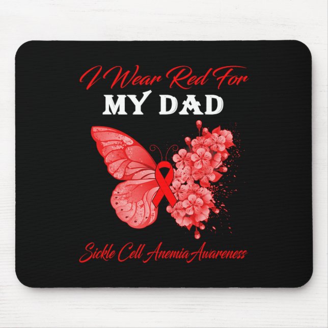 Mousepad Borboleta Eu Visto Vermelho Para Minha Anemia De C (Frente)
