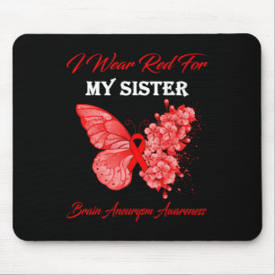 Mousepad Borboleta Eu Visto Vermelho Para Minha Irmã Cérebr