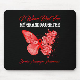 Mousepad Borboleta Eu Visto Vermelho Para Minha Neta Cérebr