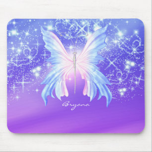 Mousepad Borboleta Fantasia Rosa e Lilás Brilho