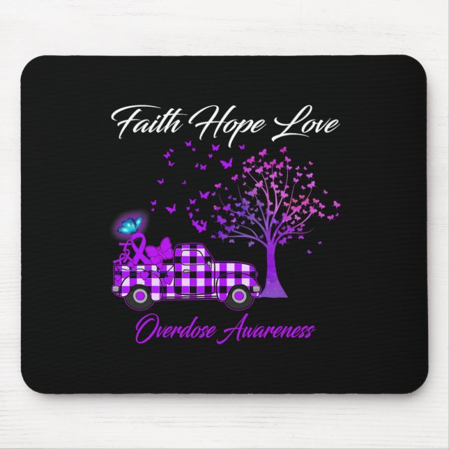 Mousepad Borboleta Fé Esperança Amor Sobredosagem Consciênc (Frente)