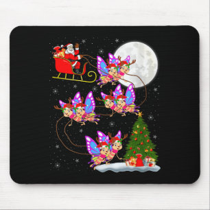 Mousepad Borboleta Feminina Papai Noel Trenó Voador Diverti