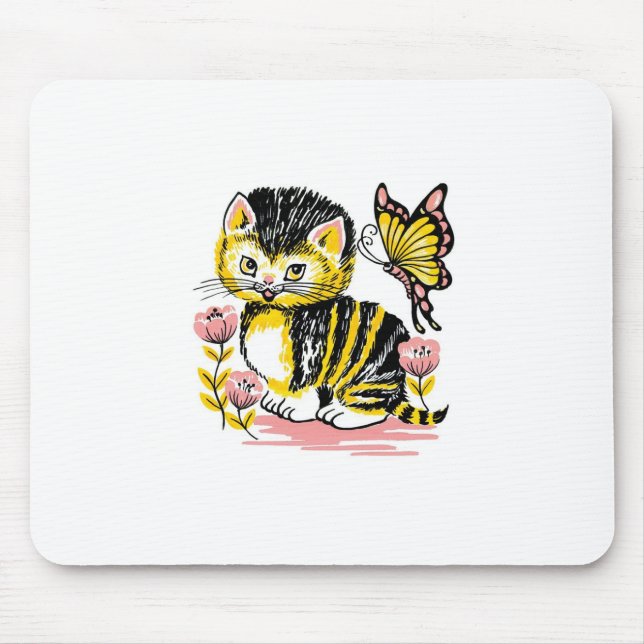 Mousepad Borboleta & Gatinho (Frente)