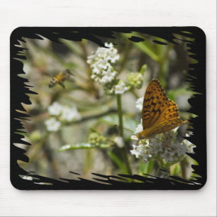 Mousepad Borboleta Laranja e Abelha