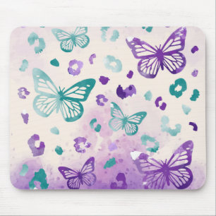 Mousepad Borboleta Leopardo Púrpura branca