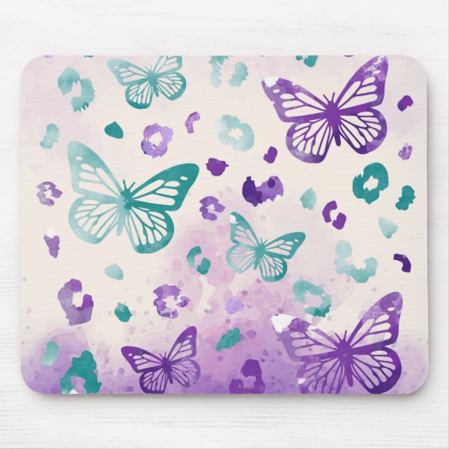 Mousepad Borboleta Leopardo Púrpura branca (Frente)