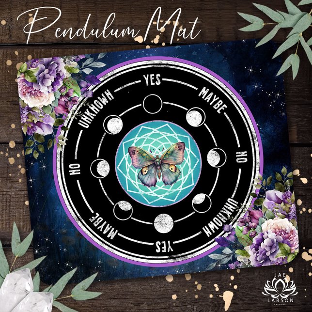 Mousepad Borboleta Mandala Rouxinol Floral Pêndulo Psíquico (Criador carregado)