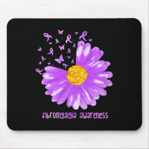 Mousepad Borboleta-margarida Fibromialgia Roxa Awarene