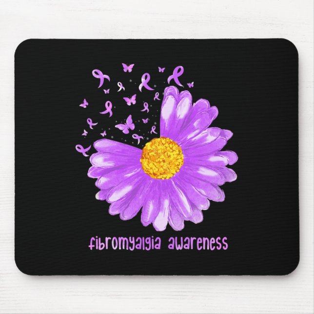 Mousepad Borboleta-margarida Fibromialgia Roxa Awarene (Frente)