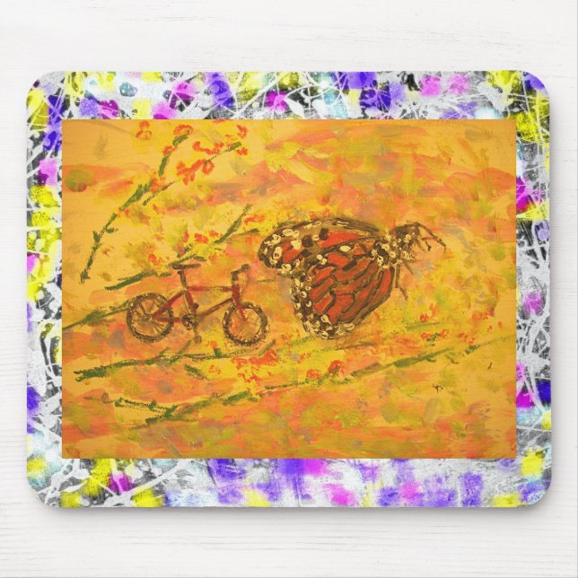 Mousepad borboleta monarca e pingar de bicicleta (Frente)