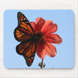 Mousepad Borboleta Monarca em Dahlia