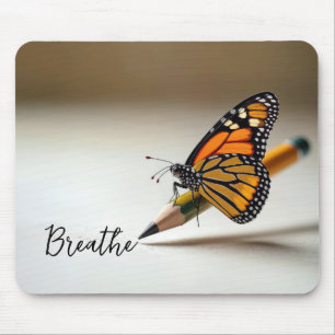 Mousepad Borboleta Monarca Em Lápis Com Texto