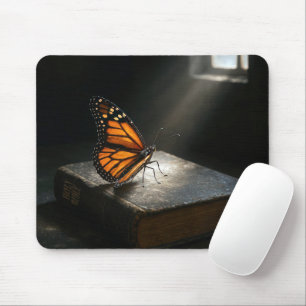 Mousepad Borboleta Monarca em uma Santa Bíblia