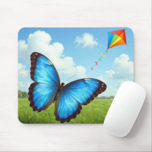 Mousepad Borboleta Morpho Comum Voando uma Pipa