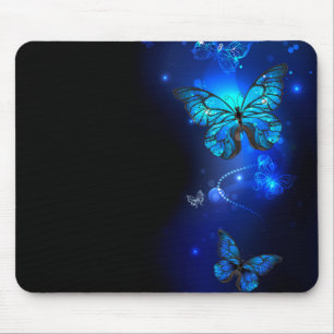 Mousepad Borboleta Morpho no Fundo Escuro