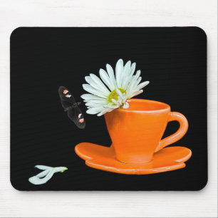 Mousepad Borboleta na margarida na Taça Tea