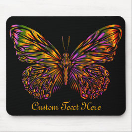 Mousepad Borboleta Neon Rainbow Personalizada