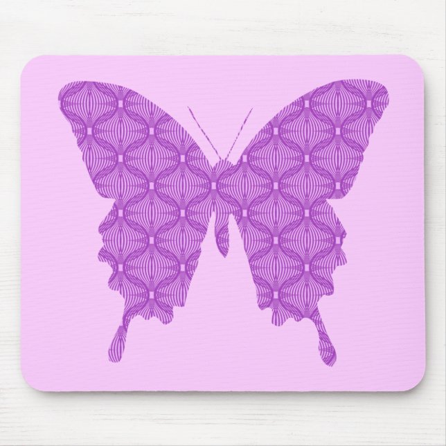 Mousepad Borboleta, padrão de abstrato, lavanda e roxo (Frente)