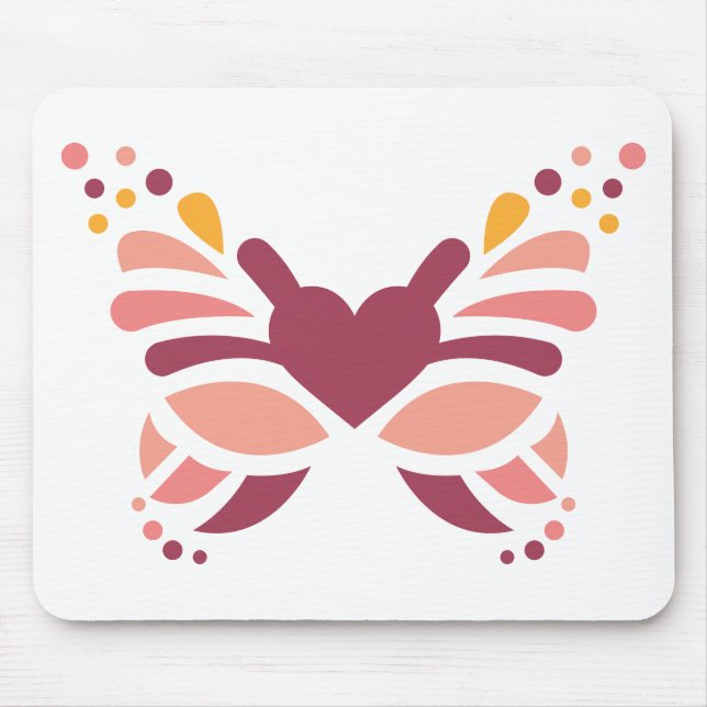 Mousepad Borboleta Pastel Boho Feminina Elegante (Frente)