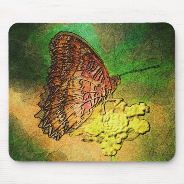 Mousepad Borboleta pintada na haste da flor (Frente)