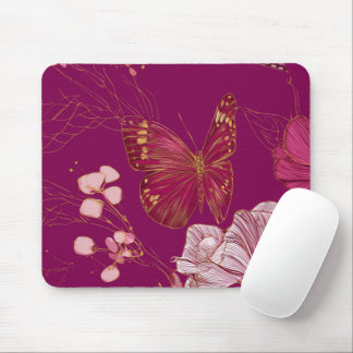 Mousepad Borboleta Rosa
