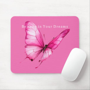 Mousepad Borboleta Rosa Chic Feminina